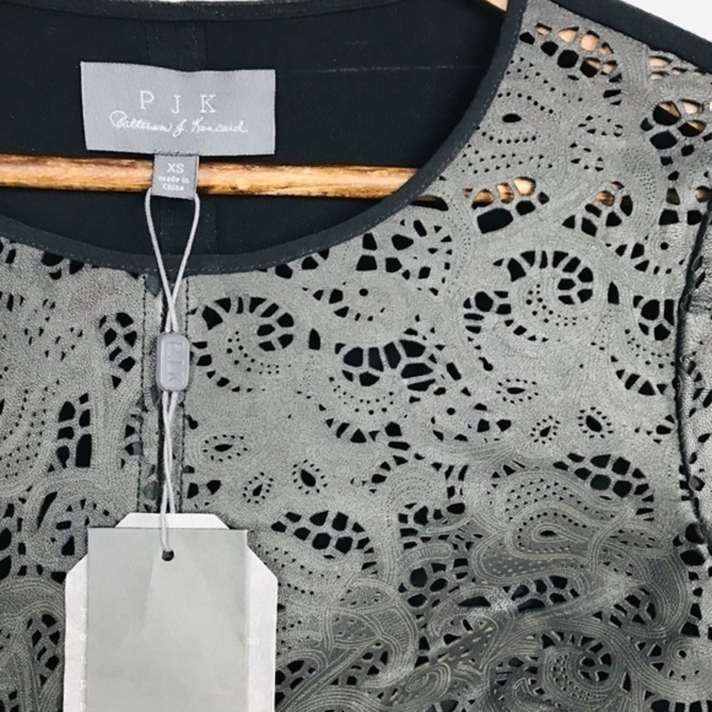 PJK Patterson J. Kincaid Leather Cutout Top - Picture 3 of 7